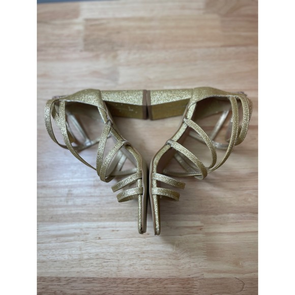 Zigi Soho Emila‎ Gold Glitter Strappy Block Heel Sandals Women's Size 6.5 NWT - Picture 4 of 9